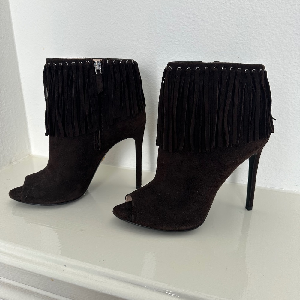 Prada Fringe Booties